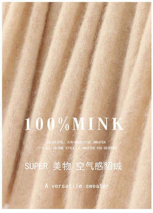 Autumn And Winter Fashion Mink Cashmere Mid Length High Waist Skirt For Women, Knitted Umbrella Skirt, Fashionable Pleated Skirt PlatiNum