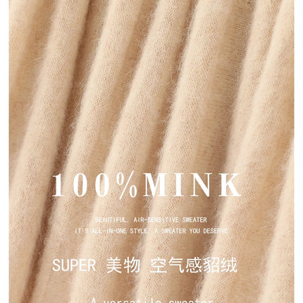 Autumn And Winter Fashion Mink Cashmere Mid Length High Waist Skirt For Women, Knitted Umbrella Skirt, Fashionable Pleated Skirt PlatiNum