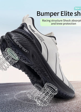 ONEMIX Nuove scarpe da corsa ammortizzanti per uomo Runner pesanti adatti Stringate Sport Donna Scarpe da ginnastica da uomo atletiche all'aperto antiscivolo PlatiNum