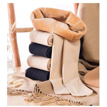 Fleece Lined Tights Women Winter Thermal Leggings Polar Skin Black Opaque Stockings Thick Warm Pantyhose Colorful Leg Warmers PlatiNum