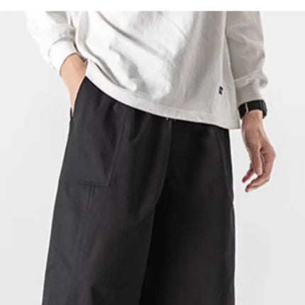 Pantaloni estivi da uomo a gamba larga Pantaloni moda casual solidi leggeri e sottili Harun Pantaloni da jogging larghi da uomo Pantaloni cargo Streetwear Taglie forti 5XL