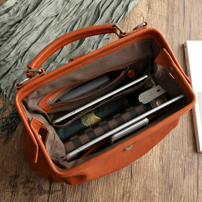 Women Handbag Top Quality Genuine Leather Long Strap Doctor Bags Women Shoulder Bag Manual Natural Cowhide Fashion Women Bags