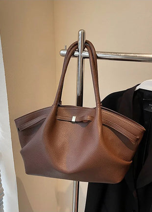 Nuove Borse a Spalla di Lusso 2026 con Motivo Lychee, in Pelle PU Tinta Unita, Borse da Donna di Grande Capacità, Borsa Tote da Viaggio