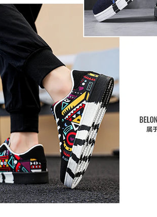 Nuove Scarpe Estive alla Moda per Uomo, Sneakers Sportive Antiscivolo da Passeggio, Scarpe Casual in Tela con Motivi, Zapatos Maschili