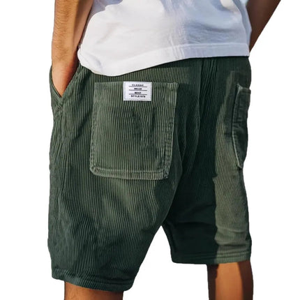 Nuovi pantaloncini estivi da uomo in velluto a coste, stile americano, multitasche, con logo ricamato, retrò, a gamba dritta, per uomo platinumshop