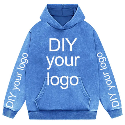 Washed Retro Hoodies 5 Colors 100%Cotton Hoody Customized Personalized Pattern Customization Pullover Team Logo Company Logo