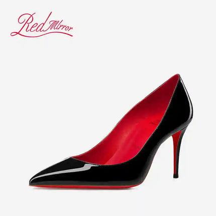 Tacchi da donna Colore nudo Tacco alto elegante da donna Scarpe nere di lusso donna 2025 Fondo rosso lucido Punta a punta Party Ladies Women platinumshop
