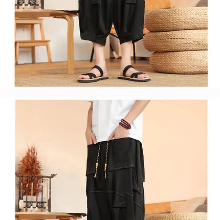 Pantaloncini estivi da uomo Casual leggeri larghi streetwear pantaloni al polpaccio moda comodi e traspiranti nuovi pantaloni a gamba larga da uomo