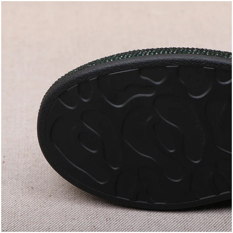 Luxury Designer Men's Rhinestone Thick Bottom Everyday All Match Shoes Causal Flats Loafers Ms Moccasins Sports Walking Sneakers