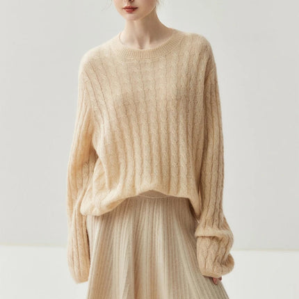 Women 100% Cashmere Skirt High Quality 2026 New Collection Knitwear Spring Winter Korean Popular Skirt Female Pleated Skirt PlatiNum