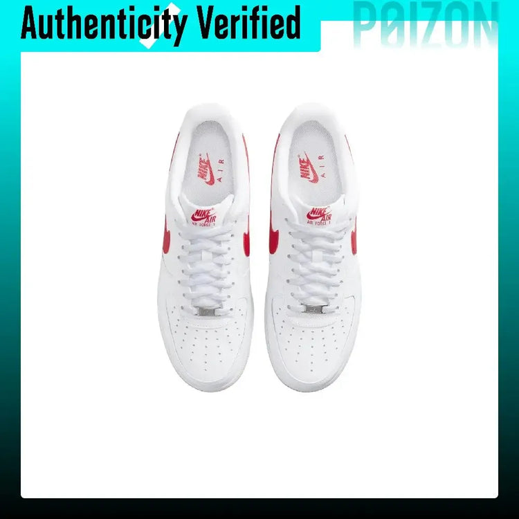 Nike Air Force 1 Skate Shoes Men's Low-top White Red FJ4146-133