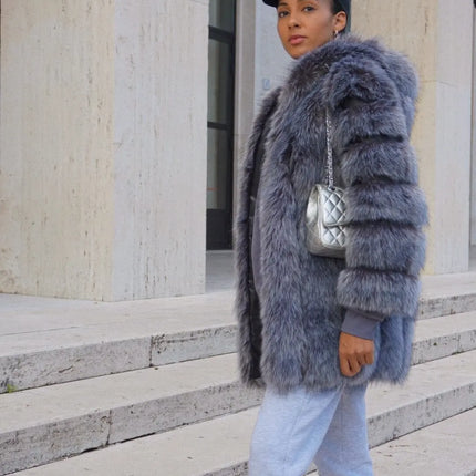 ZADORIN Hooded Fluffy Faux Fur Coat Winter Jacket Women Fashion Thick Warm Faux Fur Jackets Coats Woman Clothing Outerwears