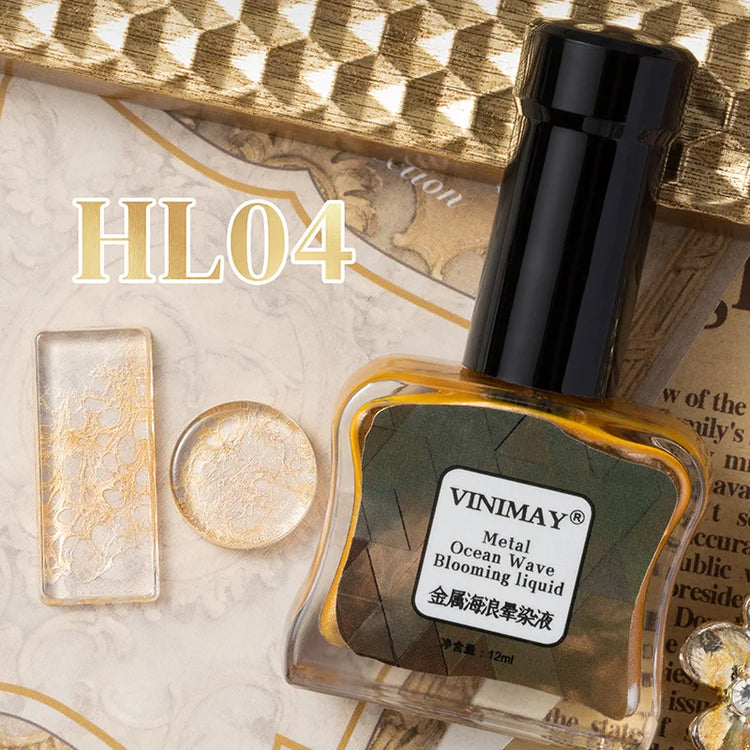 Ocean Wave Marble Nail Art Liquid, Bubble Smoke Effect Blending Gel Polish, Watercolor Ink Gradient Amber Jelly for DIY Manicure