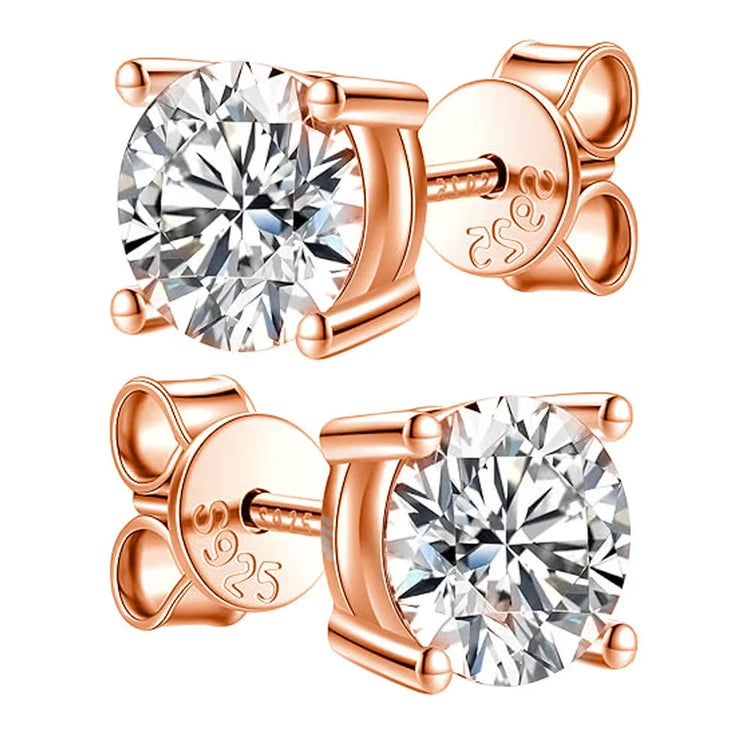 KNOBSPIN 2.0ct Moissanite Earrings for Women Lab Grown Diamond Ear Studs 925 Sterling Silver Fine Jewelry Gift PlatiNum