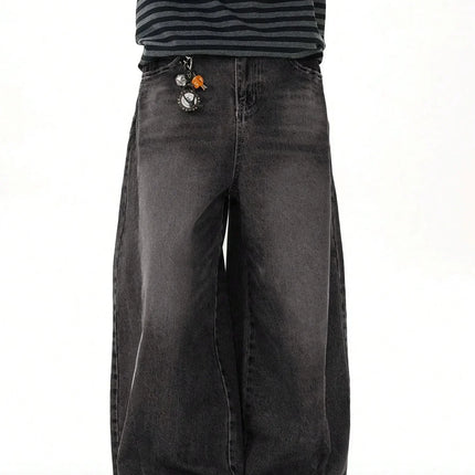 1 Piece Vintage Style Men's American Street Casual Black Jeans Washed Cargo Pants are comfortable and suitable for daily seasona