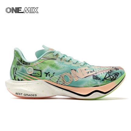 Scarpe da Corsa ONEMIX Marathon con Piastra in Carbonio, Supporto Professionale Stabile, Ammortizzazione, Ultra-leggere e Reattive per Uomo PlatiNum