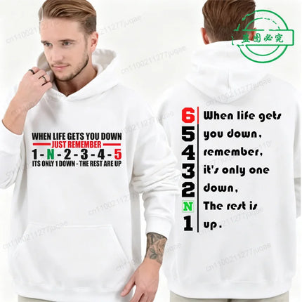 Mens 1 Down 6 Up Motorcycle Print Men Hoodies Bike Week Sweatshirts Black Hills Motorcycle Rides Fashion Personality Hoody Gifts