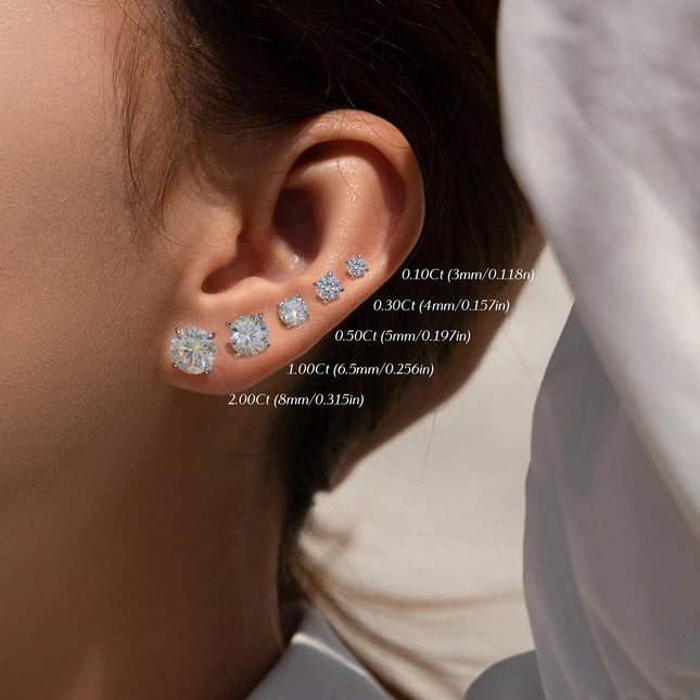 MODIAN 5 Sizes D Color Moissanite Earrings 925 Sterling Silver Sparkling Luxury Stud Earrings For Women Wedding Fine Jewelry PlatiNum