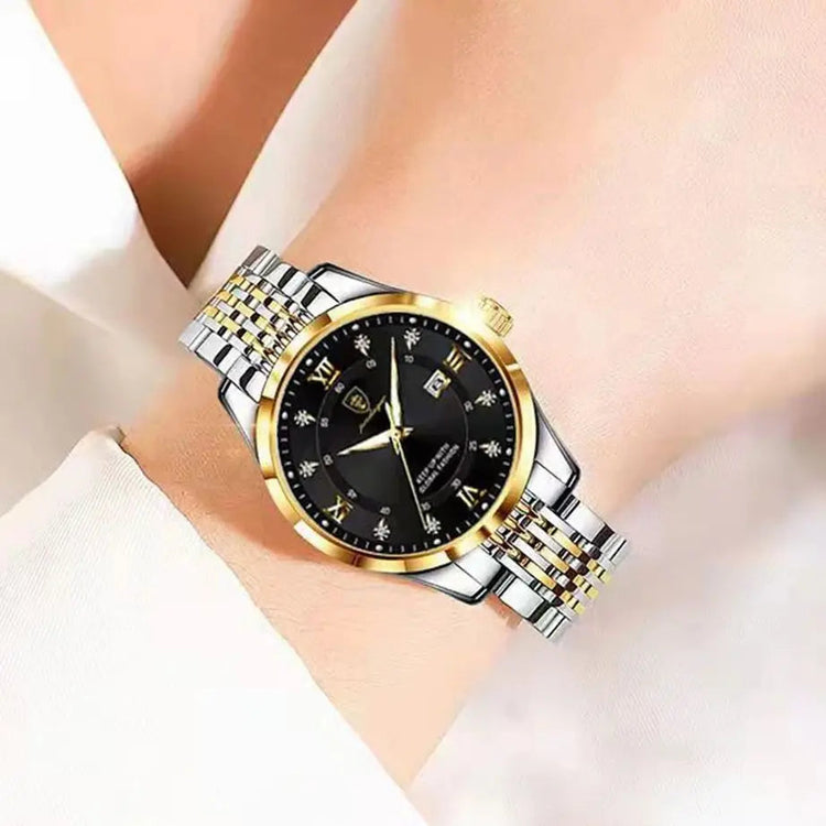 POEDAGAR Orologio da donna di lusso Orologio da donna impermeabile in acciaio inossidabile con data luminosa Orologi al quarzo da donna semplici e casual alla moda platinumshop