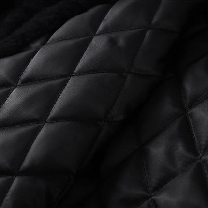 Casual Patchwork Faux Fur Collar Women's Coat Lace Up Pockets Thicken Lady Coats 2026 Autumn Winter Female Street Outerwear