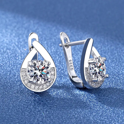 Orecchini in argento sterling 925 gioielli di alta qualità retrò modello semplice orecchini con zirconi bianchi viola vendita calda platinumshop