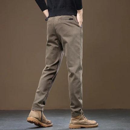 2026 New Autumn Winter Slim Straight Casual Pants Men Business Pants Trousers Male Work Clothes Black Gray Coffee Mens Clothing