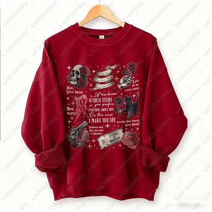 Run Little Mouse Haunting Adeline Dark Romance Book Hoodie Spicy Smut Reader Gifts Black Cat Graphic Pullover Men Women Hoodie