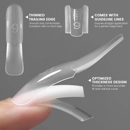 Original YOKEFELLOW Sandwich Dual Nail Form Short Stiletto Nail Extension Form 240pcs Top Form Bottom Form For Quick Nail Extensions IM222