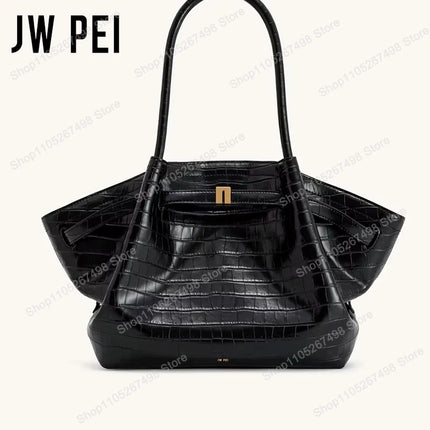 Borsa Tote da Donna JW PEI Hana in Pelle Martellata, Borsa a Mano di Lusso con Manico Superiore, Borsa a Tracolla per Lavoro e Uso Quotidiano