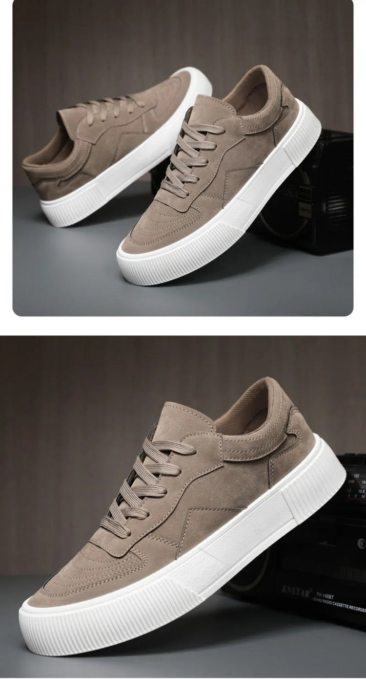 Men's Vulcanized Shoes Fashion Casual Sneakers Lace Up Platform Shoe High Quality Suede Casual Shoes for Men Sneakers Man Shoes