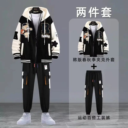 2022 Spring Autumn Men's Sets Print Tracksuit Men 2 Pieces Set Hoodies+Sweatpants Japan Fashion Men Clothing Jogging Sets Men