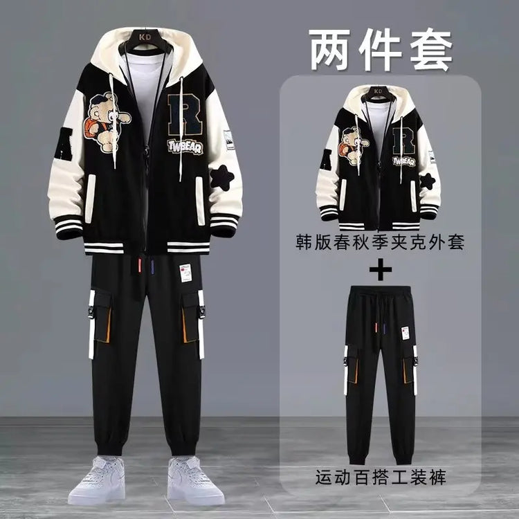 2022 Spring Autumn Men's Sets Print Tracksuit Men 2 Pieces Set Hoodies+Sweatpants Japan Fashion Men Clothing Jogging Sets Men