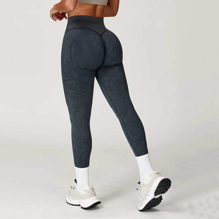 Yoga Pants Impact Leggings Women Seamless Sports Yoga Pant High Waist Ribbed Gym Clothes Fitness Workout Wear Scrunch Bum Tights PlatiNum