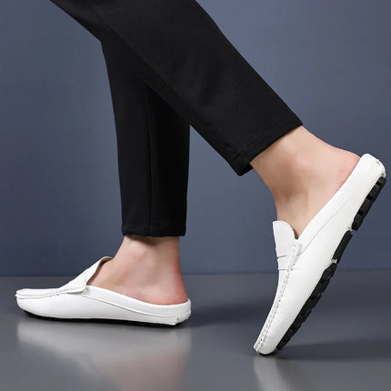 YRZL mocassini estate Slip on mezze scarpe per uomo pantofole in pelle PU Casual traspirante comodi mocassini mocassini scarpe Casual da uomo