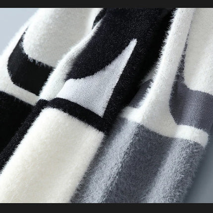 2023 New Fashion Patchwork digit Cashmere Sweater Men High Quality Comfortable Mens Sweaters Thick Warm Male Pullover