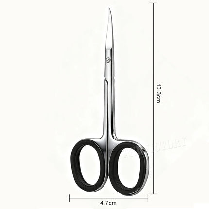 1Pcs Professional Stainless Steel Cuticle Scissors Extra Fine Curved Blade Manicure Scissors For Nail Eyelash Eyebrow Trimming Beauty Tools 2028