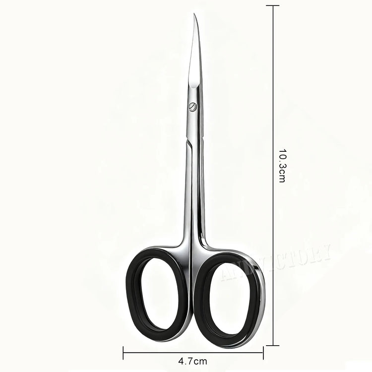 1Pcs Professional Stainless Steel Cuticle Scissors Extra Fine Curved Blade Manicure Scissors For Nail Eyelash Eyebrow Trimming Beauty Tools 2028