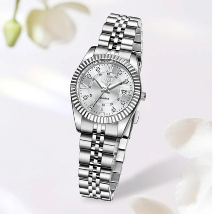 Orologio da Polso LIGE di Lusso con Strass per Donna, Cinturino in Acciaio Inossidabile, Movimento al Quarzo, Regalo, Reloj Mujer platinumshop