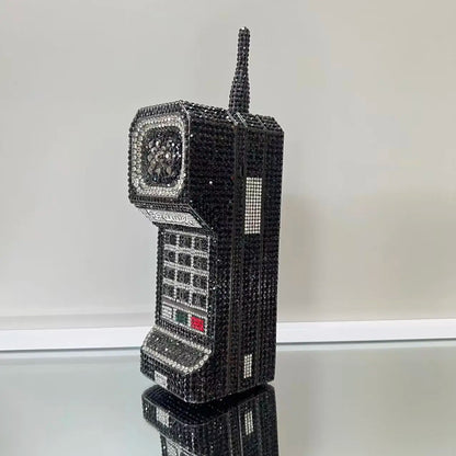 XIYUAN 2025 Cristalli a forma di cellulare Borse da sera Donna Splendidi strass bling Pochette Borse di classe Borsa per festa di nozze