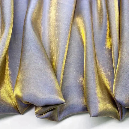 Tessuto di raso setoso in cristallo di vetro, tessuto iridescente glitterato, materiale per abiti lucidi, tessuto per indumenti lucido