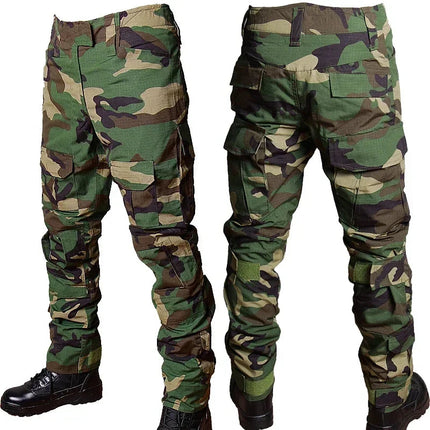 Woodland Tactical Unifirm Mens Sets Outdoor Hunting Training Suits Combat Shirts Ripstop Pants Workwear Clothes Wear-resisting PlatiNum