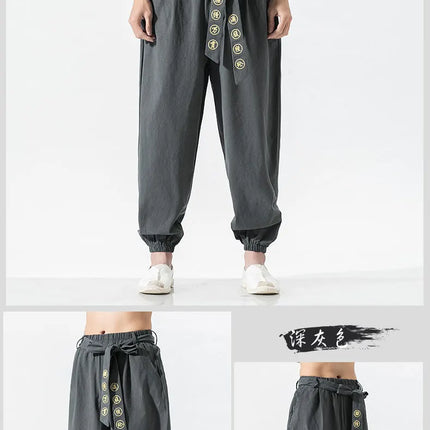 Pantaloni Kimono giapponesi ricamati pantaloni larghi Harajuku Casual da uomo 2023 abbigliamento tradizionale asiatico costume stile Yukata Harem