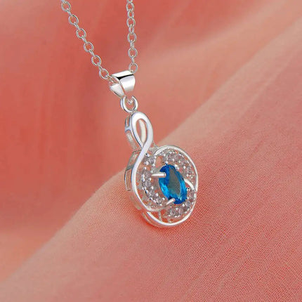 Collana con Ciondolo in Argento Sterling 925 con Zirconi per Donne, Gioielli di Alta Qualità per Matrimoni e Fidanzamenti, Regali di Moda per Feste PlatiNum