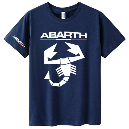 Abarth Scorpion 100% Cotton Men's T-shirt Abarth Scorpion White Black Sport Car Racing Italy Motor Tuning Rally Car Men TShirt