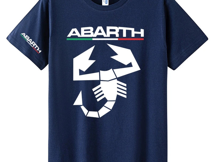 Abarth Scorpion 100% Cotton Men's T-shirt Abarth Scorpion White Black Sport Car Racing Italy Motor Tuning Rally Car Men TShirt