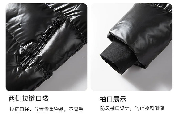 Winter Black All-match Men Parkas Coats with Hood Comfortable Warm Male Clothing Solid Color Thicken Cotton Jackets High Quality