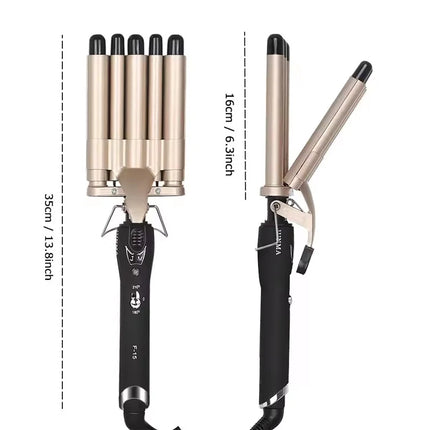 3 in 1 Deep and Small Reversible Big and Small Wave Styles Triple Barrel Deep Hair Waver Curling Iron and Curler