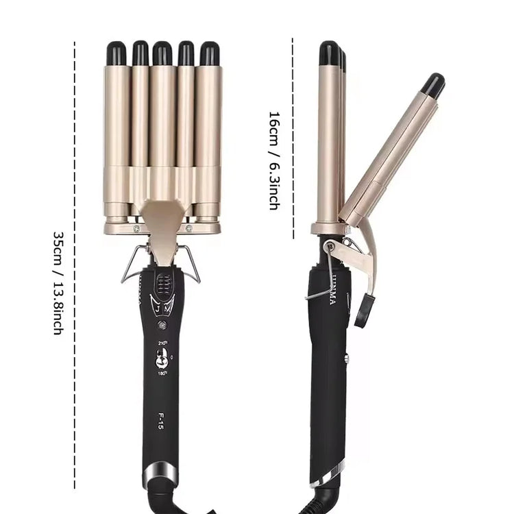 3 in 1 Deep and Small Reversible Big and Small Wave Styles Triple Barrel Deep Hair Waver Curling Iron and Curler