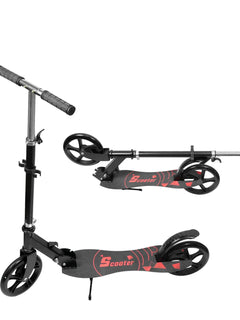 Monopattino per Adolescenti e Adulti (Carico Massimo 70 kg) Pieghevole, Grandi Ruote in Poliuretano, Freno a Pedale, Antiscivolo, Altezza Manubrio 81-101 cm
