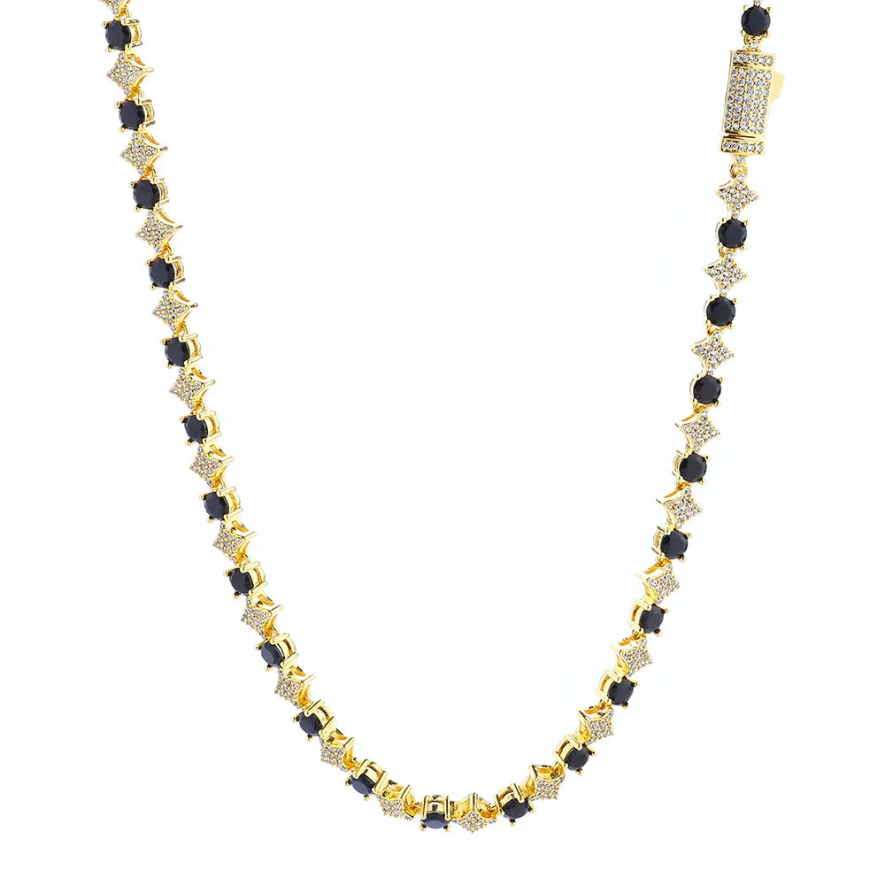 Nuovo design originale 6mm Sun Moon Star catena da tennis con montatura a punta ghiacciata gioielli da uomo regalo collana da tennis per feste